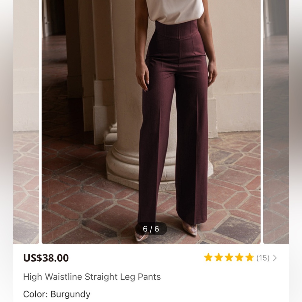 Woman’s high waisted pants-burgundy size xs